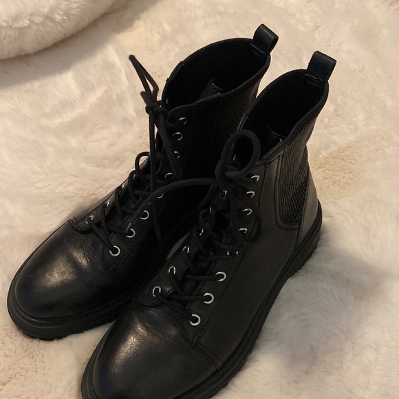 Franco Sarto Combat Boots Lug Sole Black Sz 7.5 - Picture 4 of 9